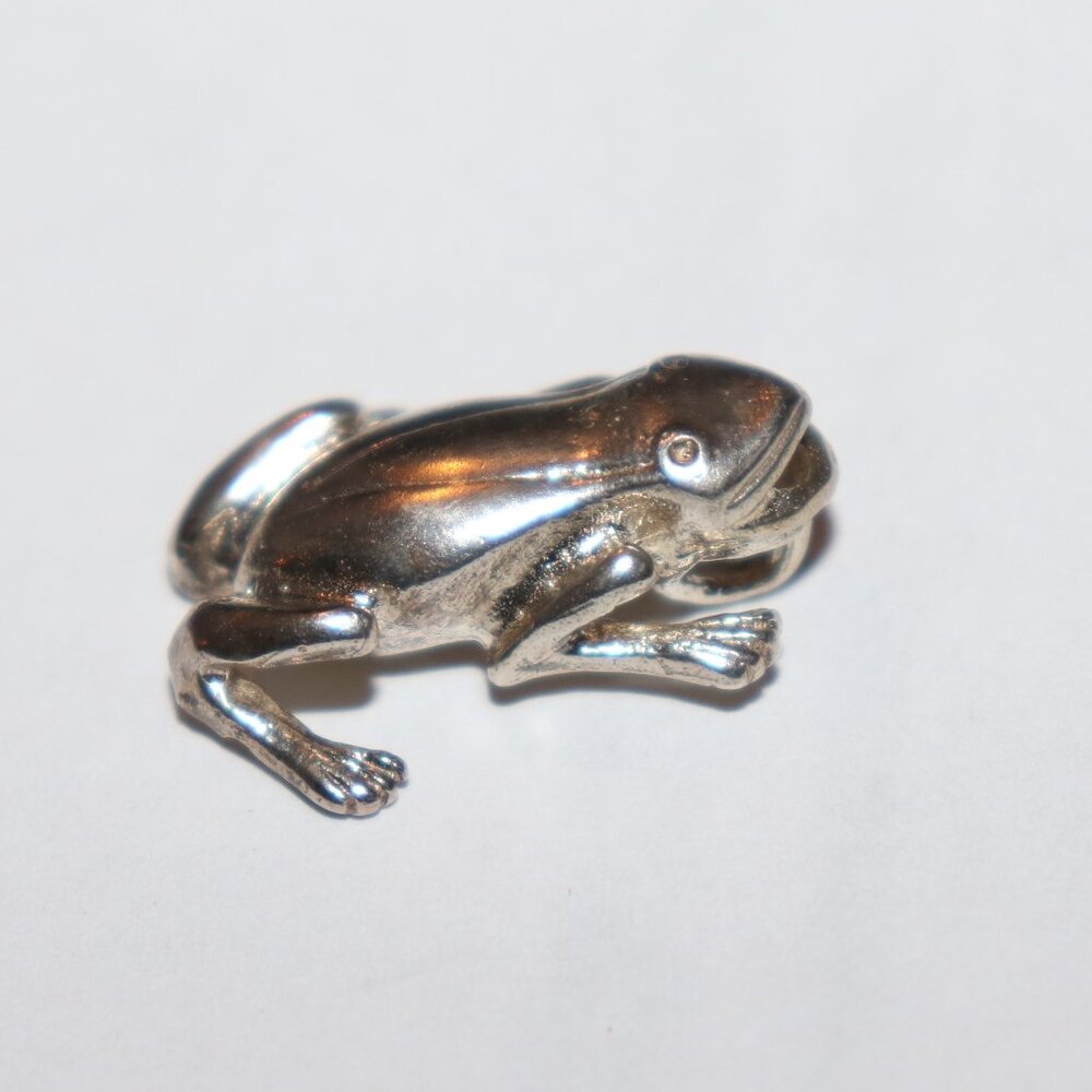 COPY - Adorable sterling silver frog slider pendant 7/8" .925